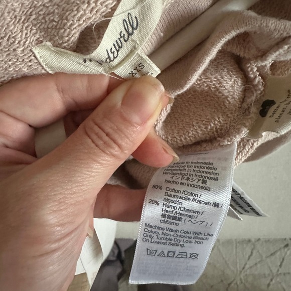 MADEWELL Cotton-Hemp Oversized Polo Sweatshirt in Avalon‎ Pink XXS - Picture 10 of 12